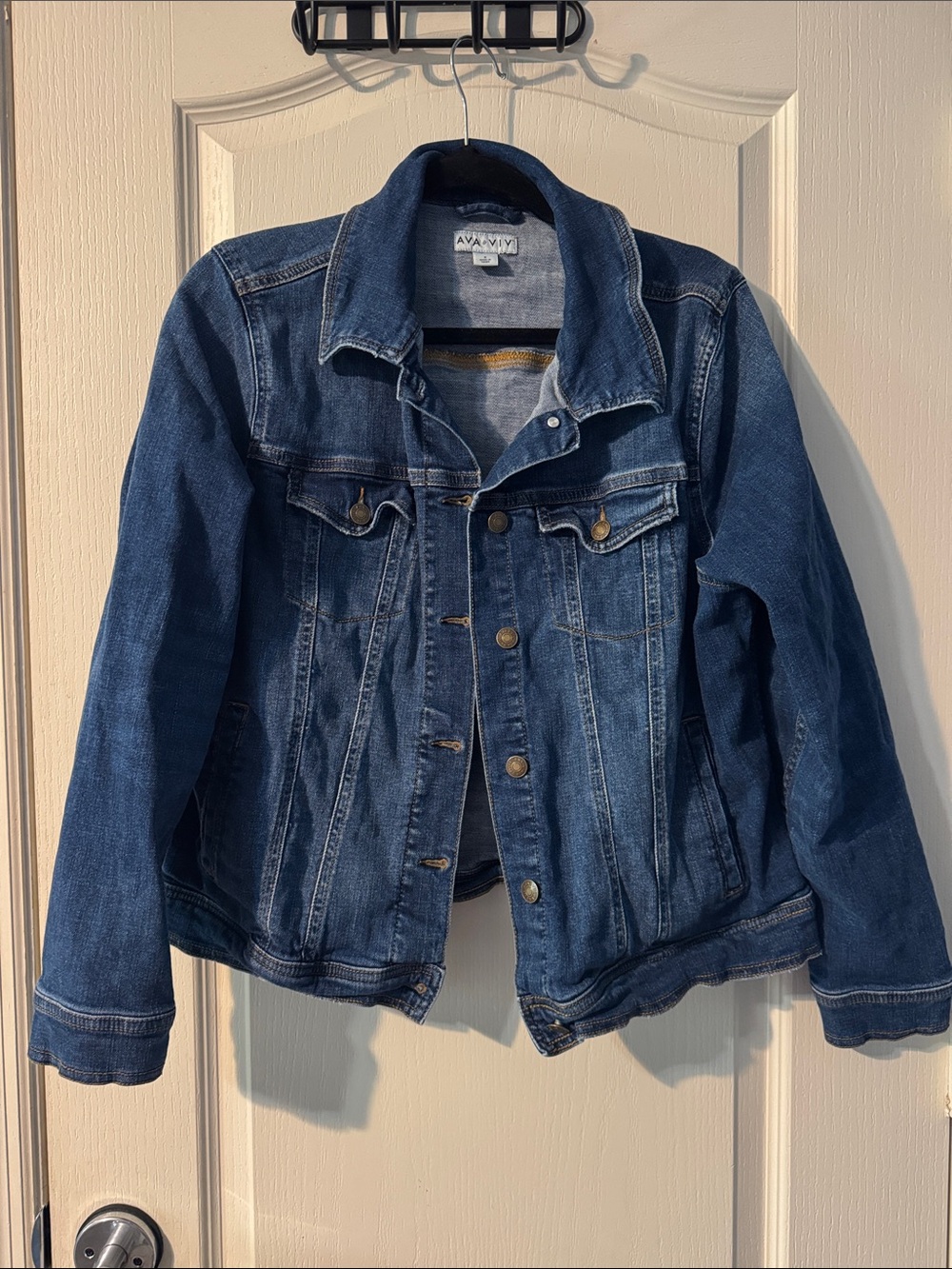 Ava & Viv Indigo Denim Jacket with Button Front